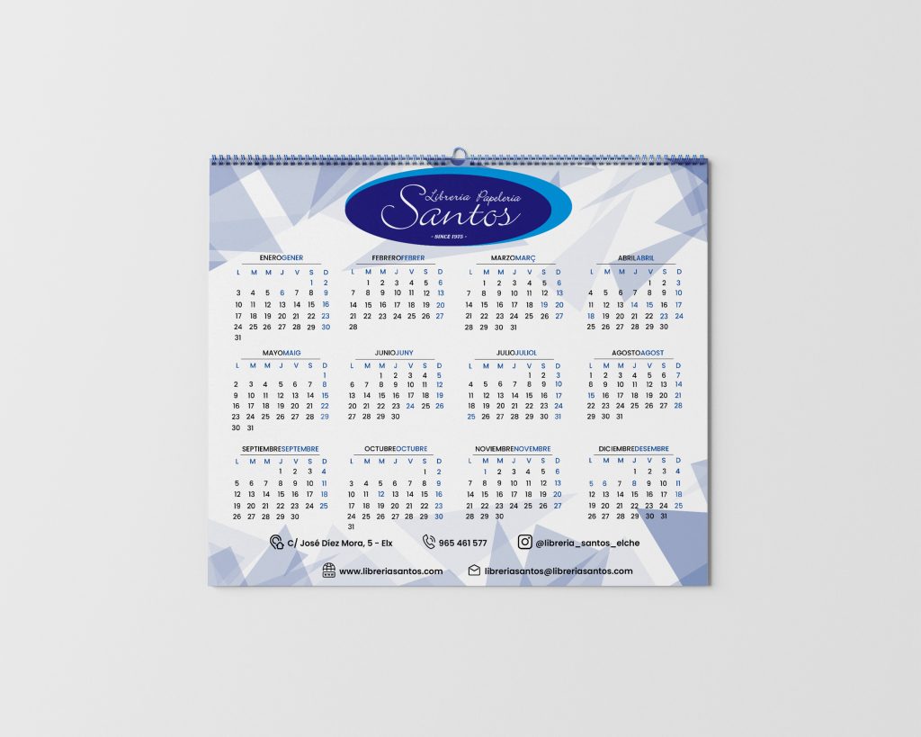 CALENDARIO PAPELERÍA SANTOS